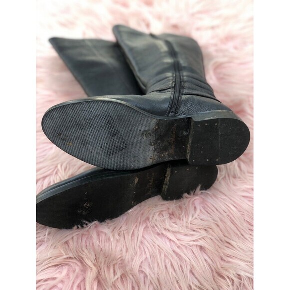 Sam Edelman Marlon High Knee Riding Boots Black Leather - Picture 3 of 5